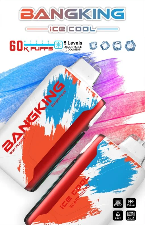Bangking Ice Cool 60000 Puffs 拋棄式電子煙|涼度調節規格 產品圖片