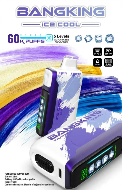 Bangking Ice Cool 60000 Puffs 拋棄式電子煙|涼度調節規格 圖片 2